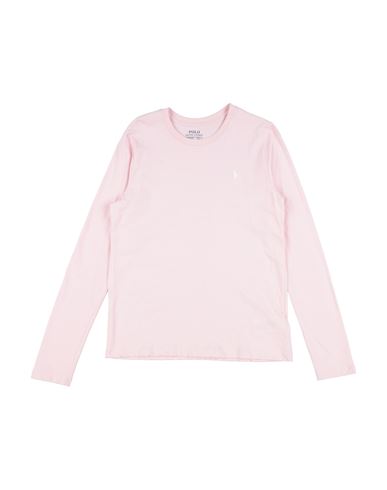 Polo Ralph Lauren Babies'  Long Sleeve Jersey T-shirt Toddler Girl T-shirt Light Pink Size 4 Cotton