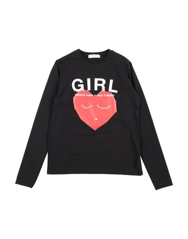 VICOLO VICOLO TODDLER GIRL T-SHIRT BLACK SIZE 6 COTTON, ELASTANE