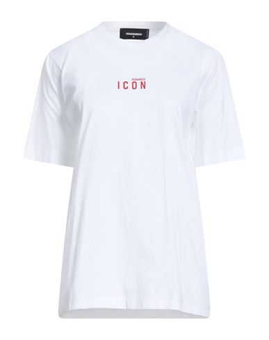 Dsquared2 Icon Woman T-shirt Ivory Size M Cotton In Brown