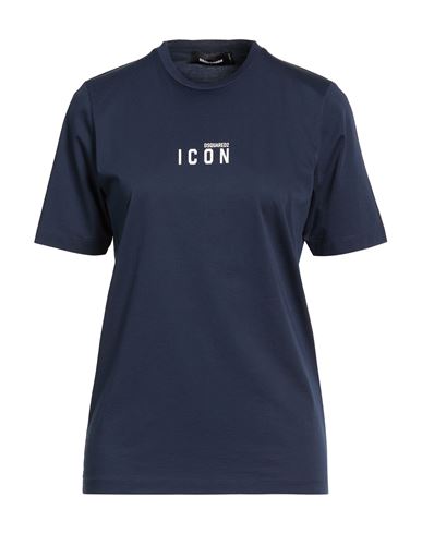 Dsquared2 Icon Woman T-shirt Navy Size S Cotton In Blue