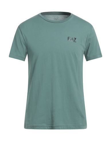 Ea7 Man T-shirt Sage Green Size M Cotton