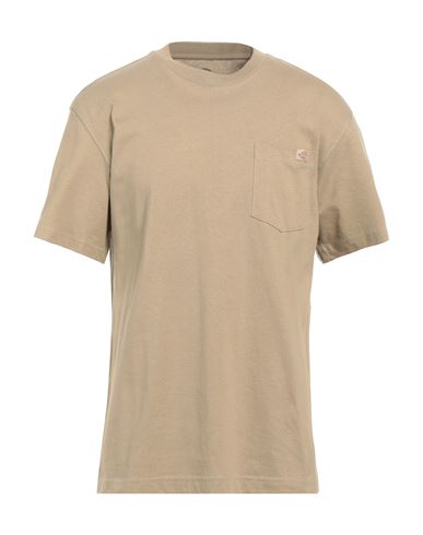 Dickies Man T-shirt Dove Grey Size L Cotton In Beige
