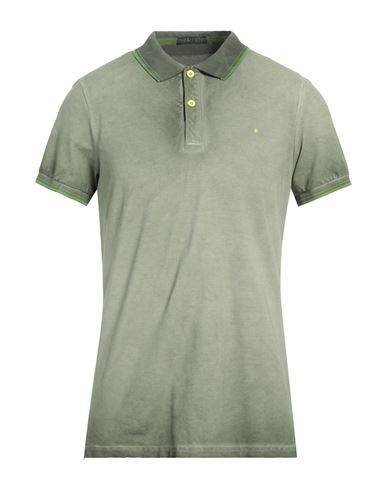 Shockly Man Polo Shirt Military Green Size Xl Cotton, Elastane
