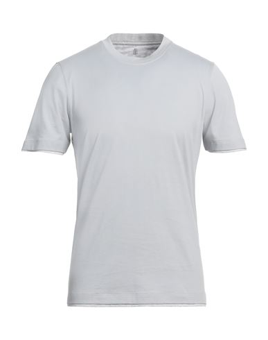 Brunello Cucinelli Man T-shirt Light Grey Size S Cotton