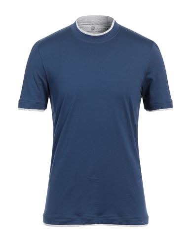 Brunello Cucinelli Man T-shirt Navy Blue Size S Cotton