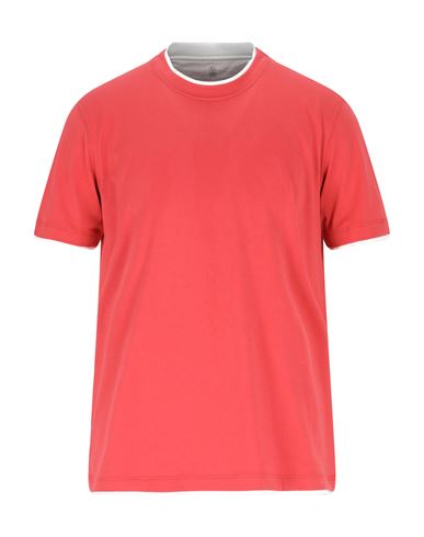 Brunello Cucinelli Man T-shirt Red Size M Cotton