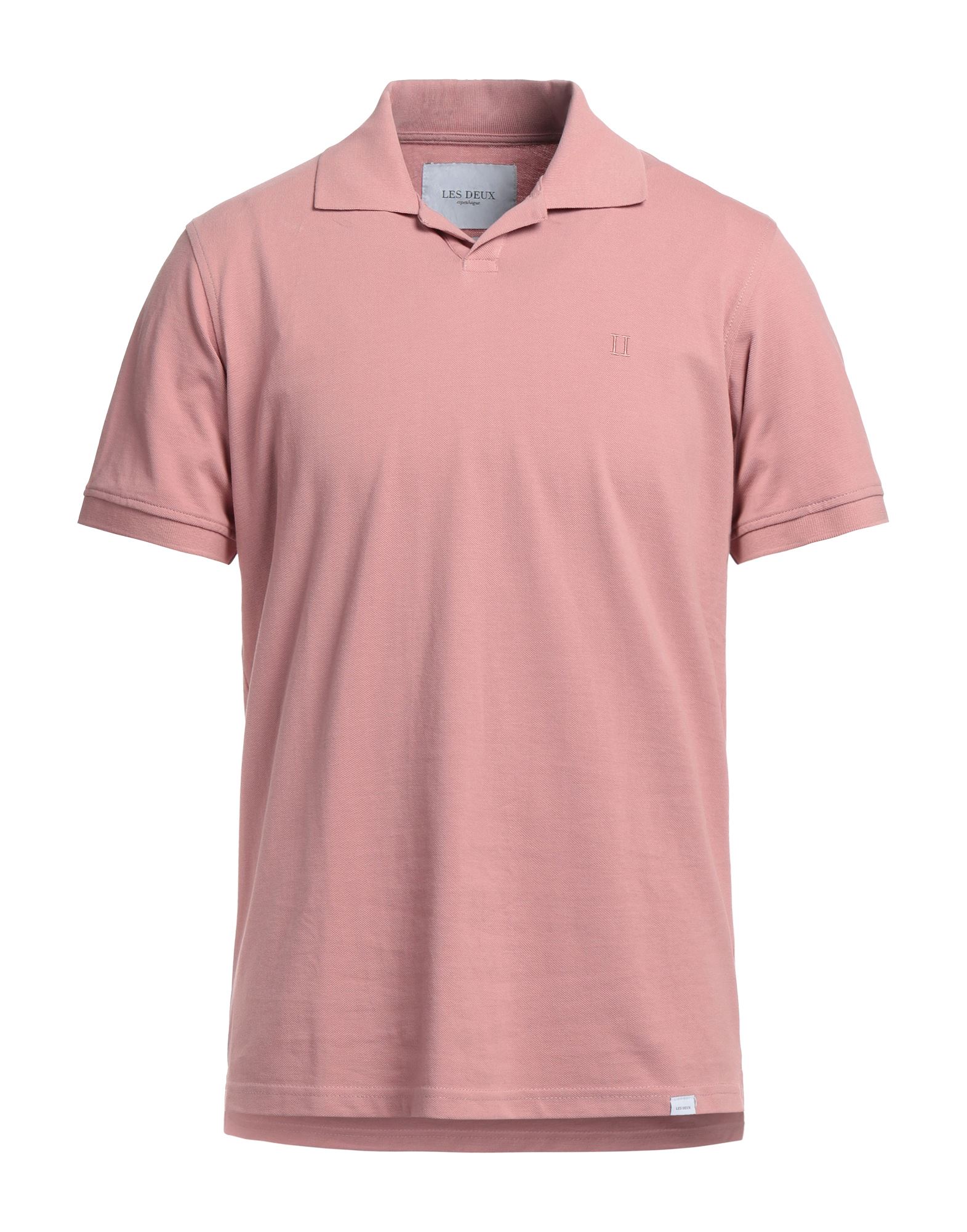 Shop Les Deux Man Polo Shirt Pastel Pink Size M Cotton