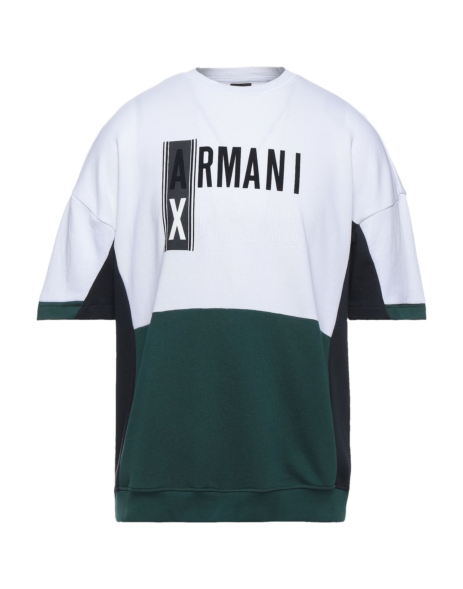 《セール開催中》ARMANI EXCHANGE メンズ スウェットシャツ ホワイト XS コットン 65% / ポリエステル 35% / ポリウレタン