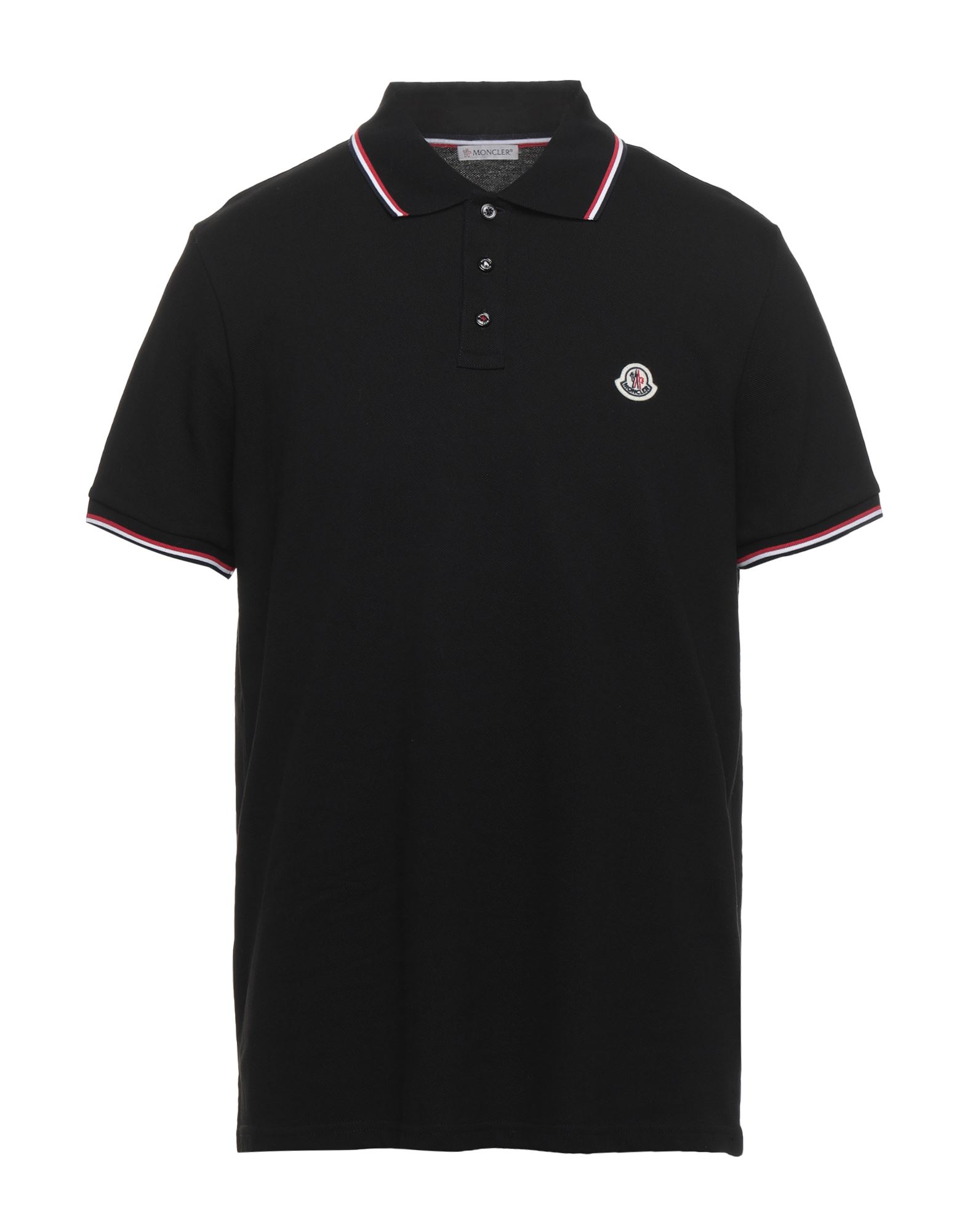 Moncler Men Tricolor-trimmed Cotton Piquet Polo Shirt Navy In Black