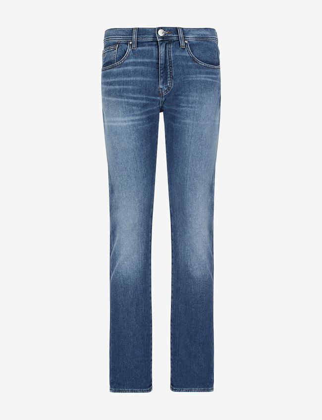 Armani Exchange Jeans Slim Fit Blu Cotone, Poliestere, Elastan