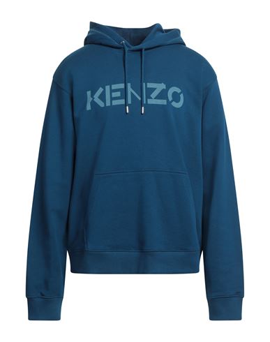 Kenzo Logo Classic Hoodie Man Sweatshirt Blue Size 3xl Cotton
