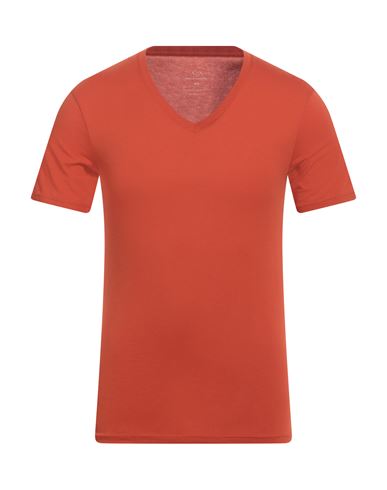 Armani Exchange Man T-shirt Rust Size M Pima Cotton In Red
