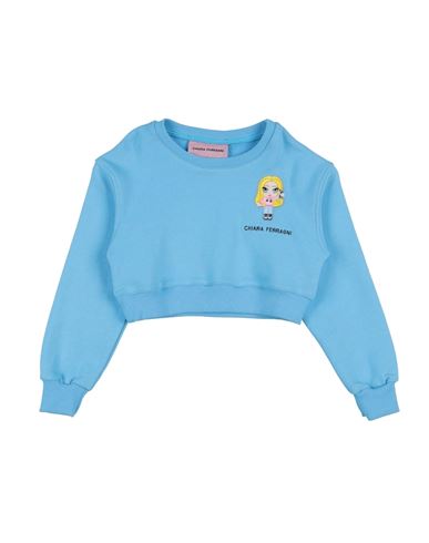 Shop Chiara Ferragni Toddler Girl Sweatshirt Azure Size 3 Cotton In Blue