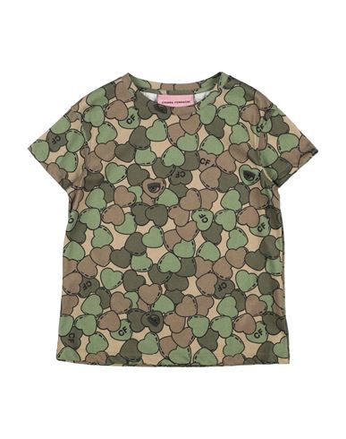 Shop Chiara Ferragni Toddler Girl T-shirt Military Green Size 7 Cotton