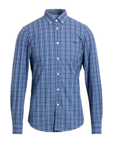 Harmont & Blaine Man Shirt Slate Blue Size Xxl Cotton In Blue