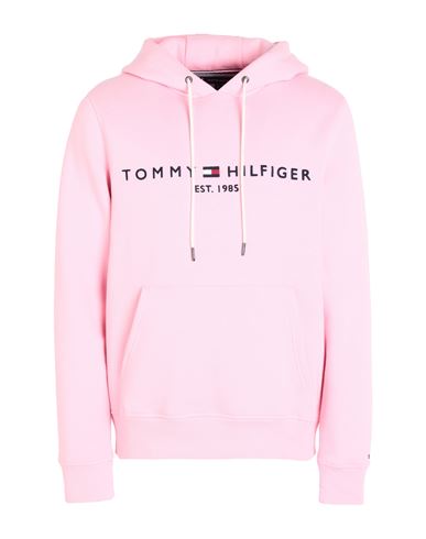 Tommy Hilfiger Tommy Logo Hoody Man Sweatshirt Pink Size S Cotton, Polyester