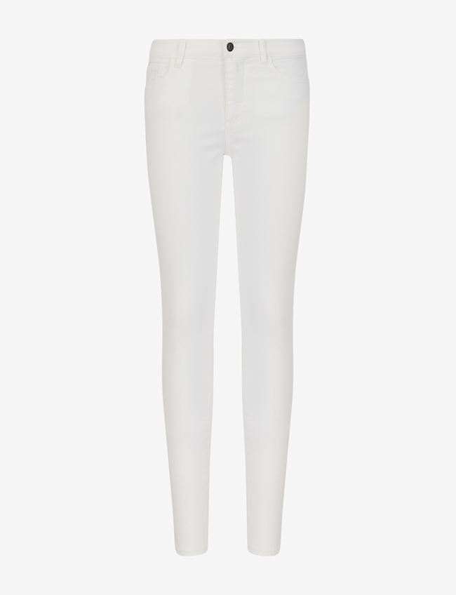 Armani Exchange Jeans Super-Skinny Denim Bianco Cotone, Elastomultiestere, Elastan