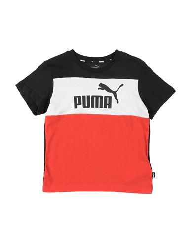 Puma Babies'  Ess+ Colorblock Tee B Toddler T-shirt Tomato Red Size 5 Cotton, Polyester