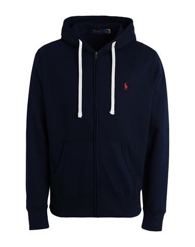 The Rl Fleece Hoodie Man Sweatshirt Blue Size M Cotton, Polyester