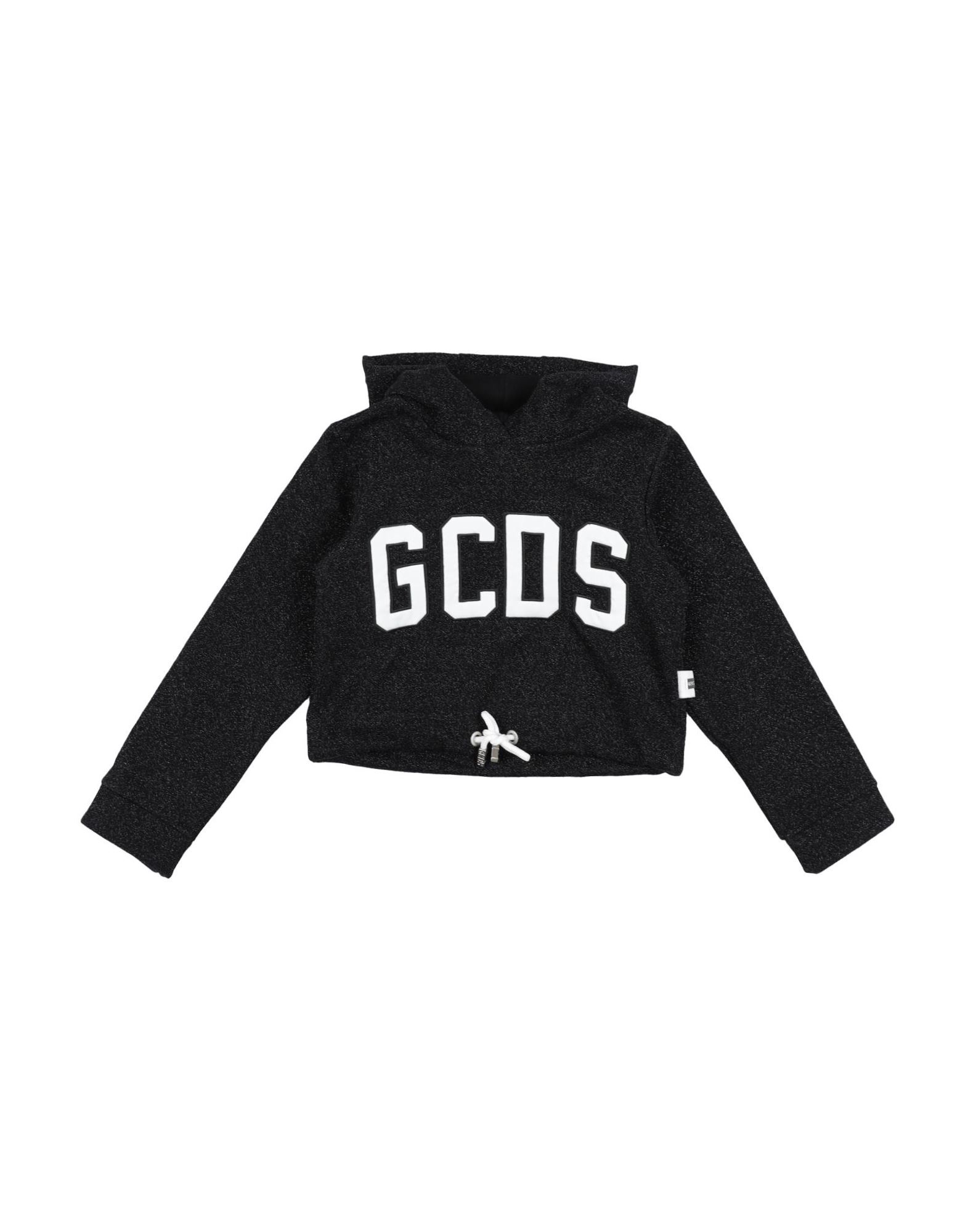 ＜YOOX＞ GCDS Mini ガールズ 9-16 歳 スウェットシャツ ブラック 10 コットン 68% / ナイロン 22% / 金属繊維 10%