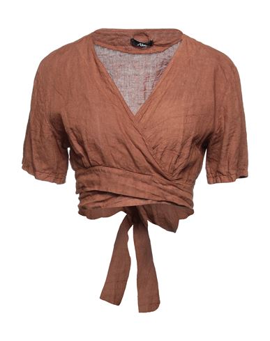 Akè Woman Shrug Brown Size L Linen In Brown