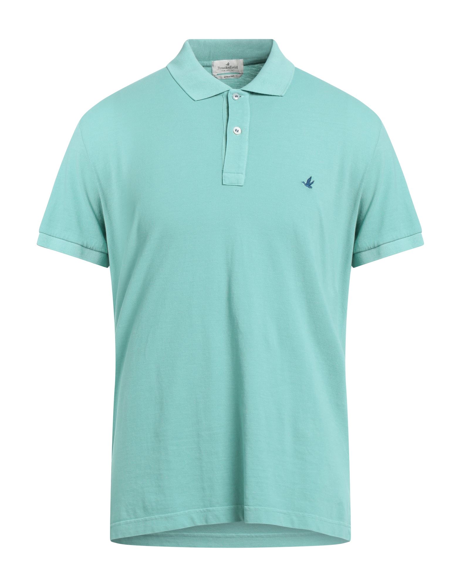 Brooksfield Man Polo Shirt Emerald Green Size 48 Cotton