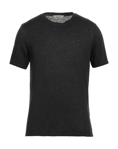 Gran Sasso Man T-shirt Black Size 36 Linen, Elastane