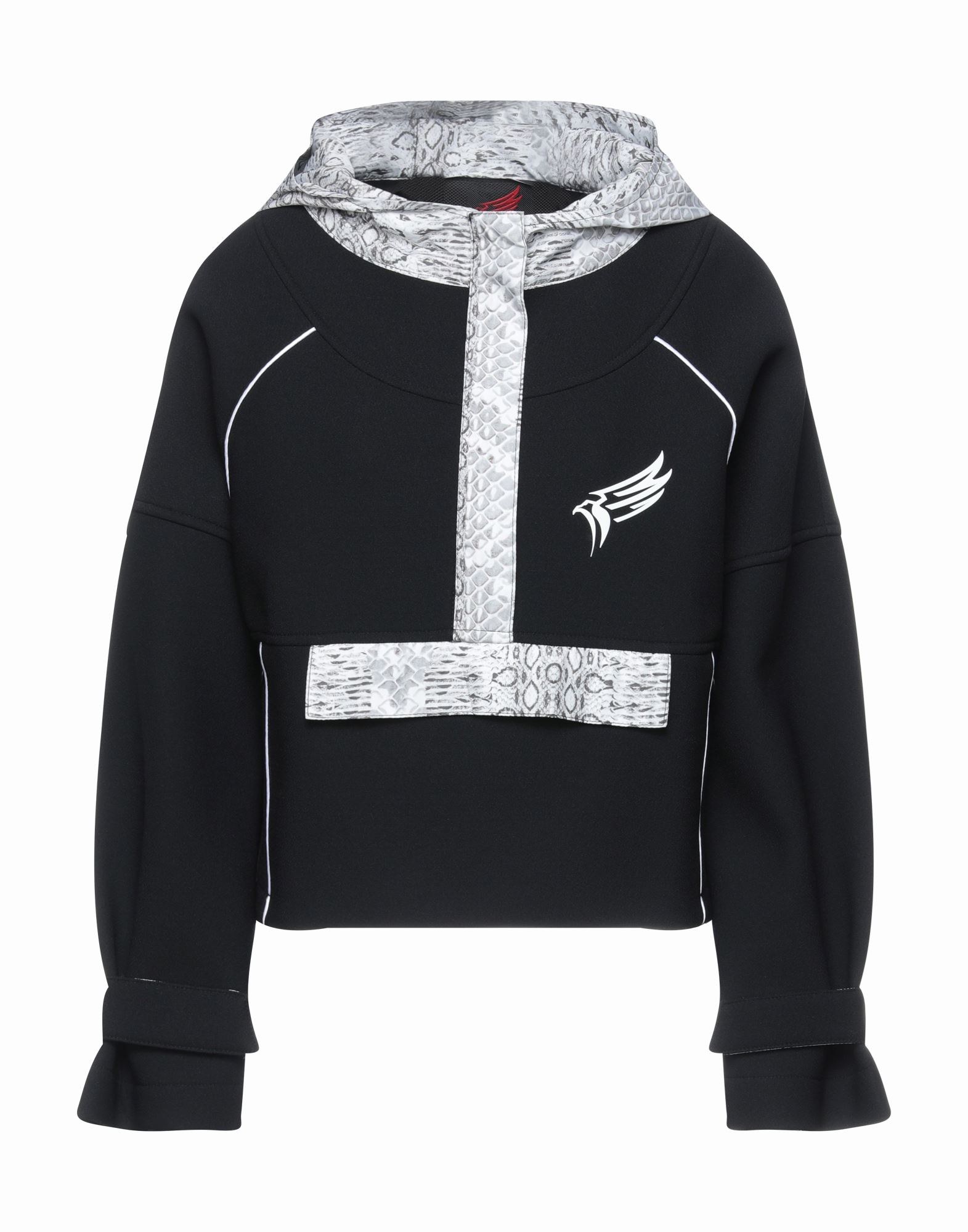 《セール開催中》ROBERTO CAVALLI SPORT レディース スウェットシャツ ブラック M ナイロン 68% / ポリエステル 28% / ポリウレタン 4%