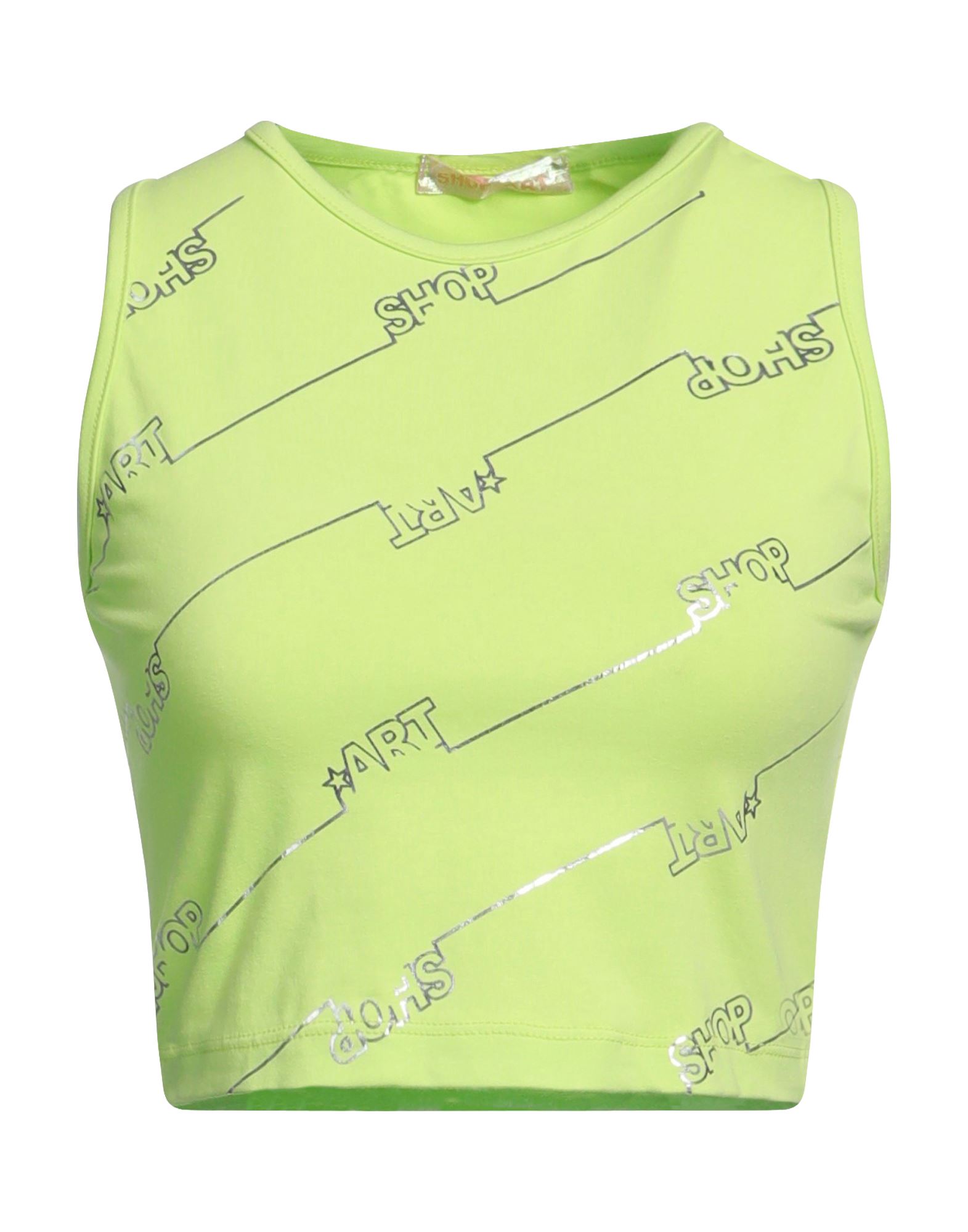 Shop ★ Art Shopart Woman Top Lime Green Size L Cotton, Elastane