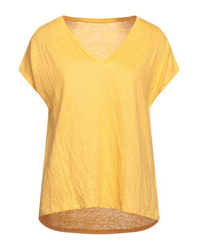 Majestic Filatures Woman T-shirt Yellow Size 0 Linen, Cotton