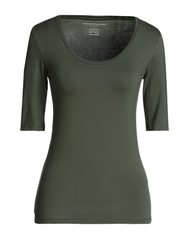 Majestic Filatures Woman T-shirt Green Size 1 Viscose, Elastane