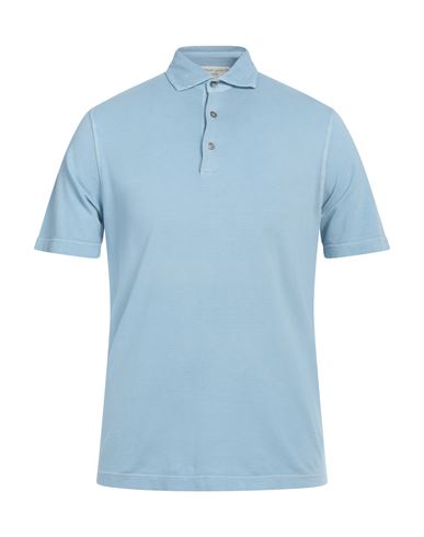 Filippo De Laurentiis Man Polo Shirt Sky Blue Size 38 Cotton