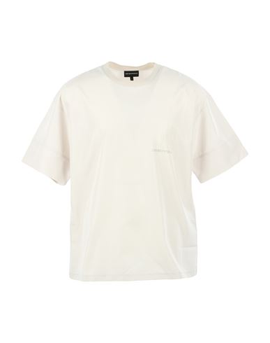 Shop Emporio Armani Man T-shirt Beige Size L Polyester, Elastane