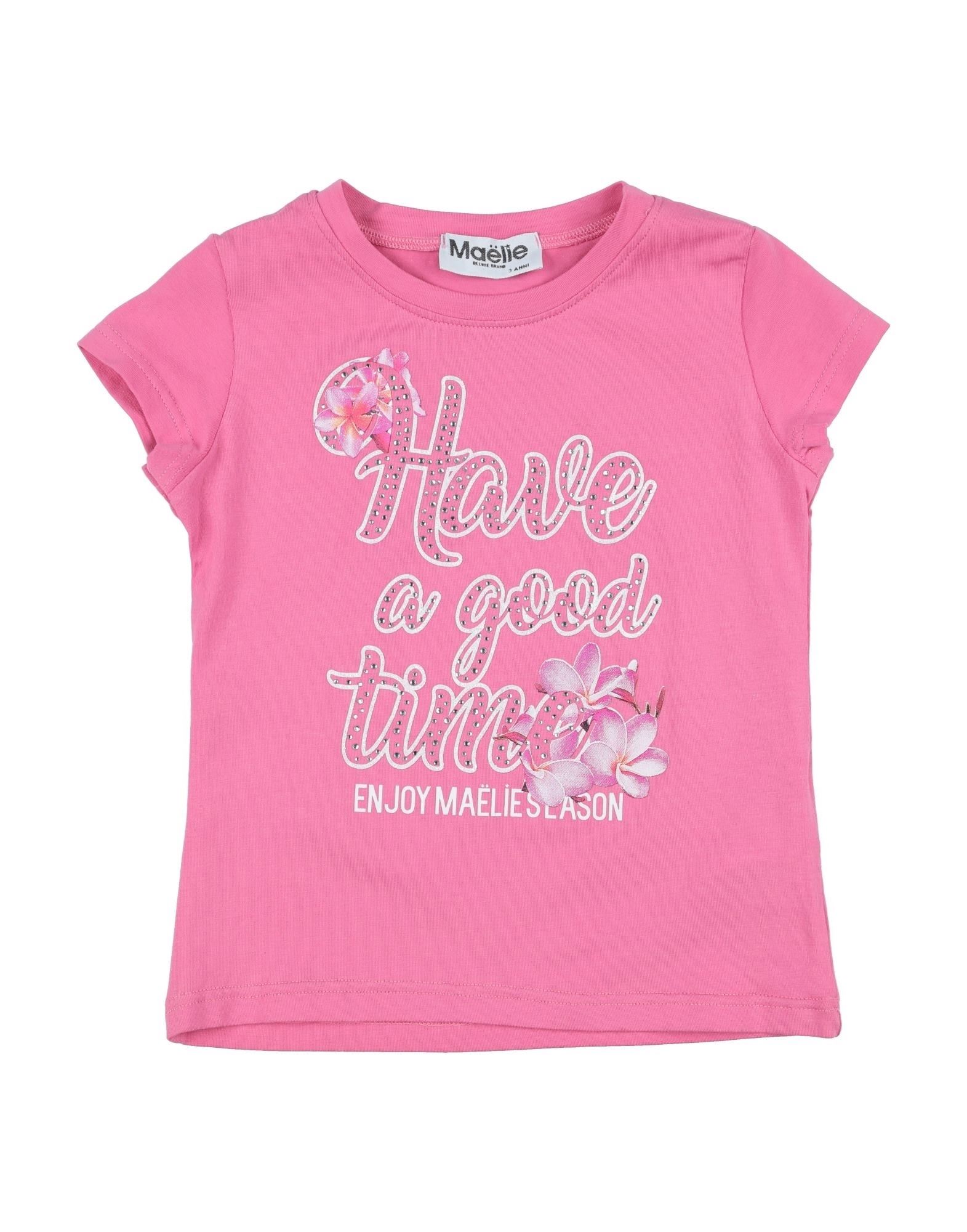 Maëlie Kids'  Toddler Girl T-shirt Pink Size 3 Cotton, Elastane