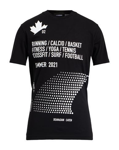 Dsquared2 Man T-shirt Black Size S Cotton In Black