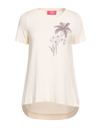 Vdp Club Woman T-shirt Ivory Size 8 Viscose, Elastane, Acetate, Silk In White