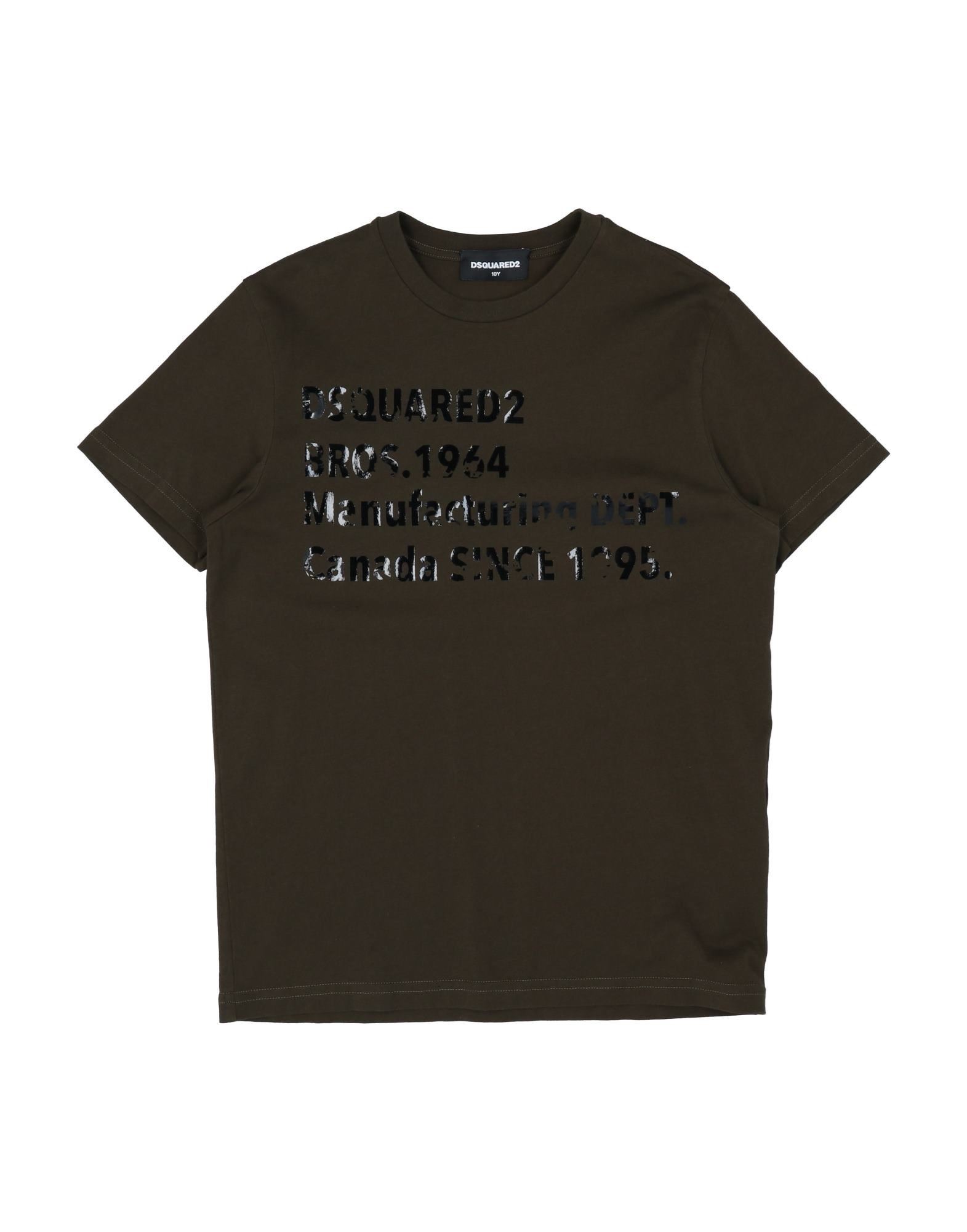 Dsquared2 Kids' T-shirts In Military Green