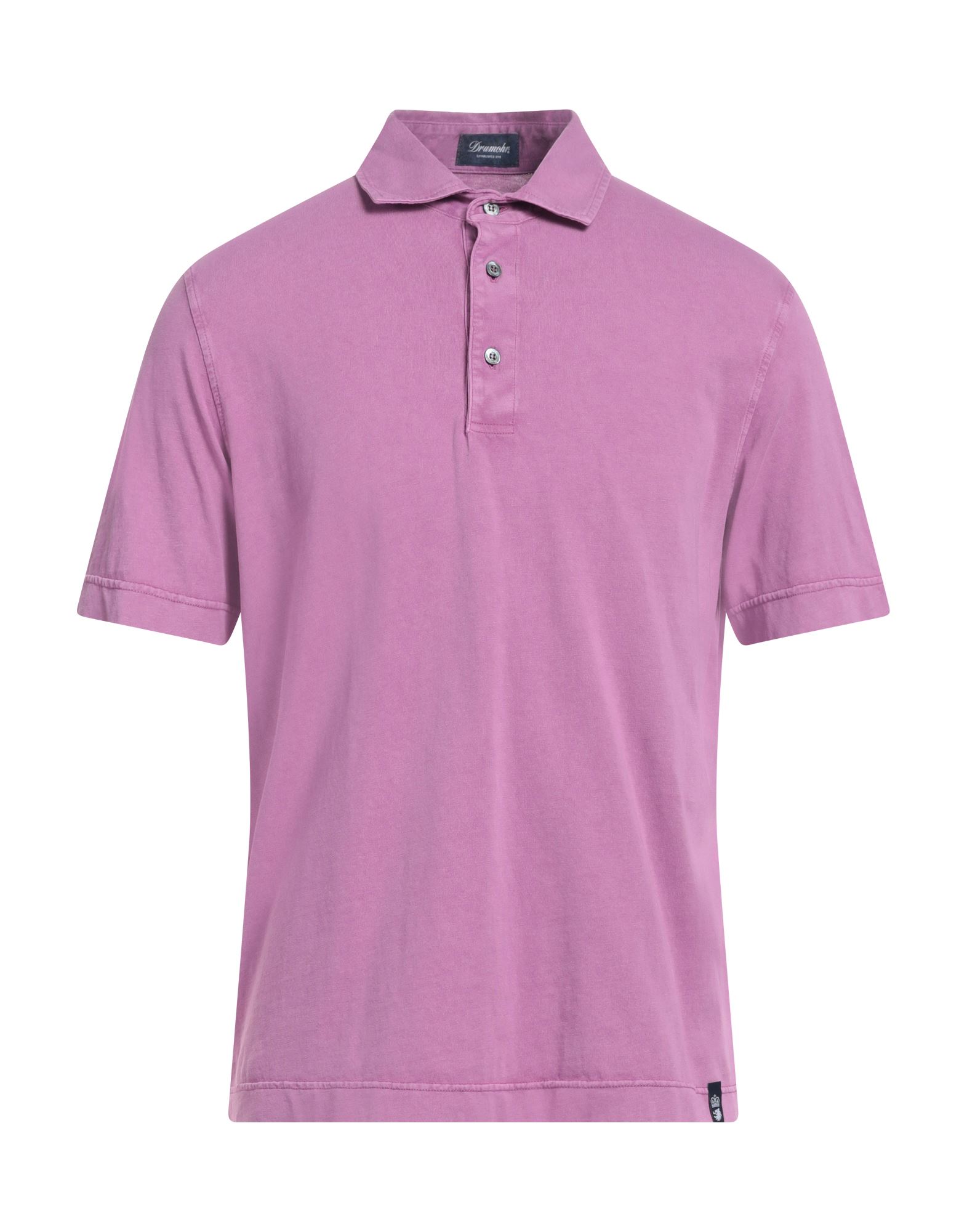 Drumohr Light Pink Cotton Polo Shirt In Purple