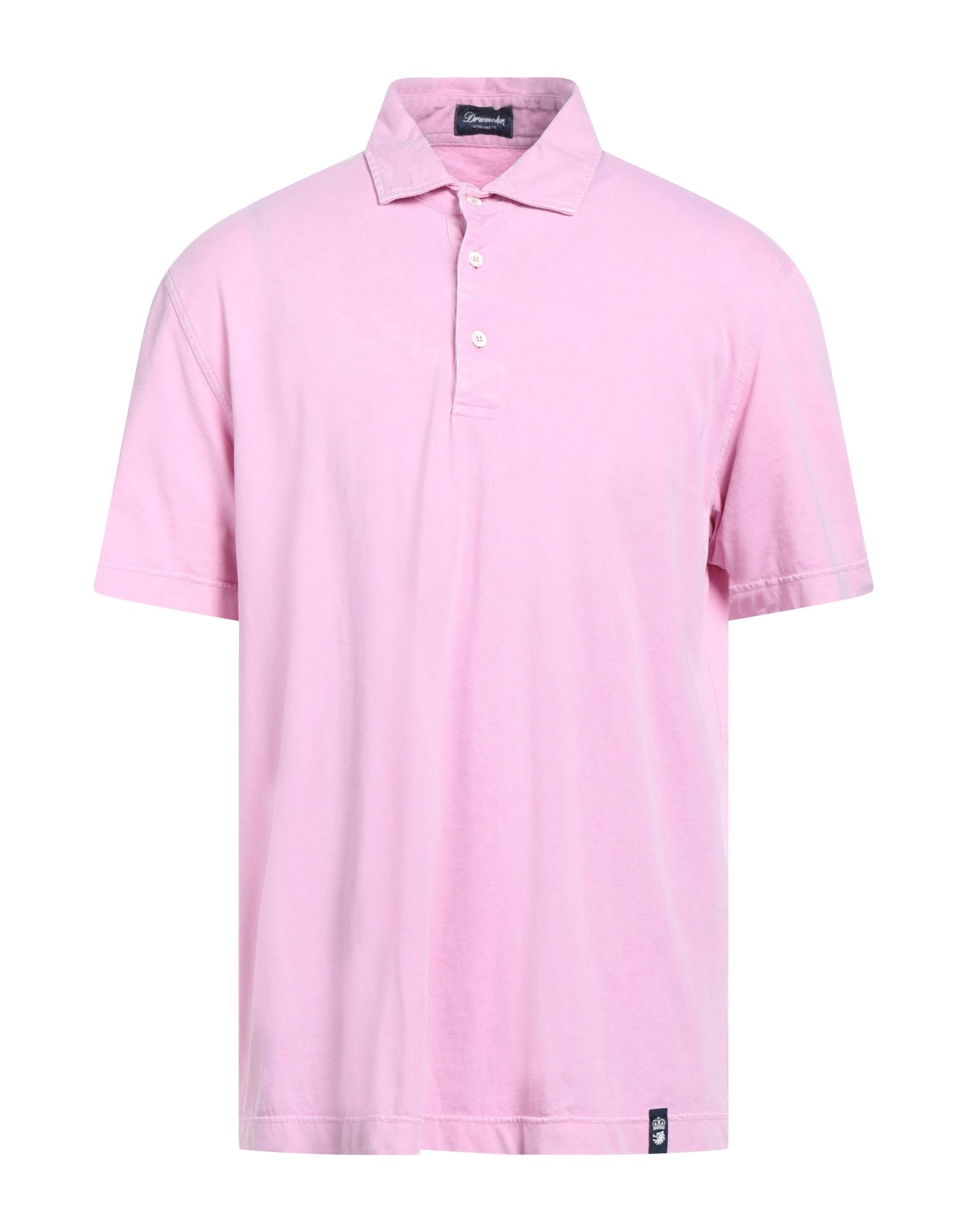 Shop Drumohr Man Polo Shirt Light Pink Size M Cotton