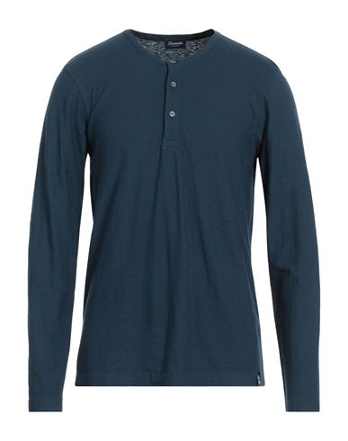 Drumohr Man T-shirt Navy Blue Size L Cotton, Linen