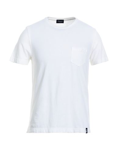 Drumohr Man T-shirt White Size L Cotton, Linen