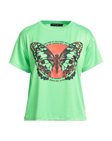 Frankie Morello Woman T-shirt Green Size L Cotton