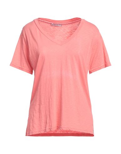 Michael Stars Woman T-shirt Coral Size Onesize Supima In Red