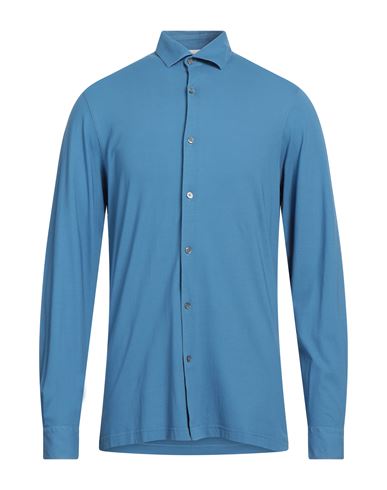 Filippo De Laurentiis Man Shirt Slate Blue Size 40 Cotton