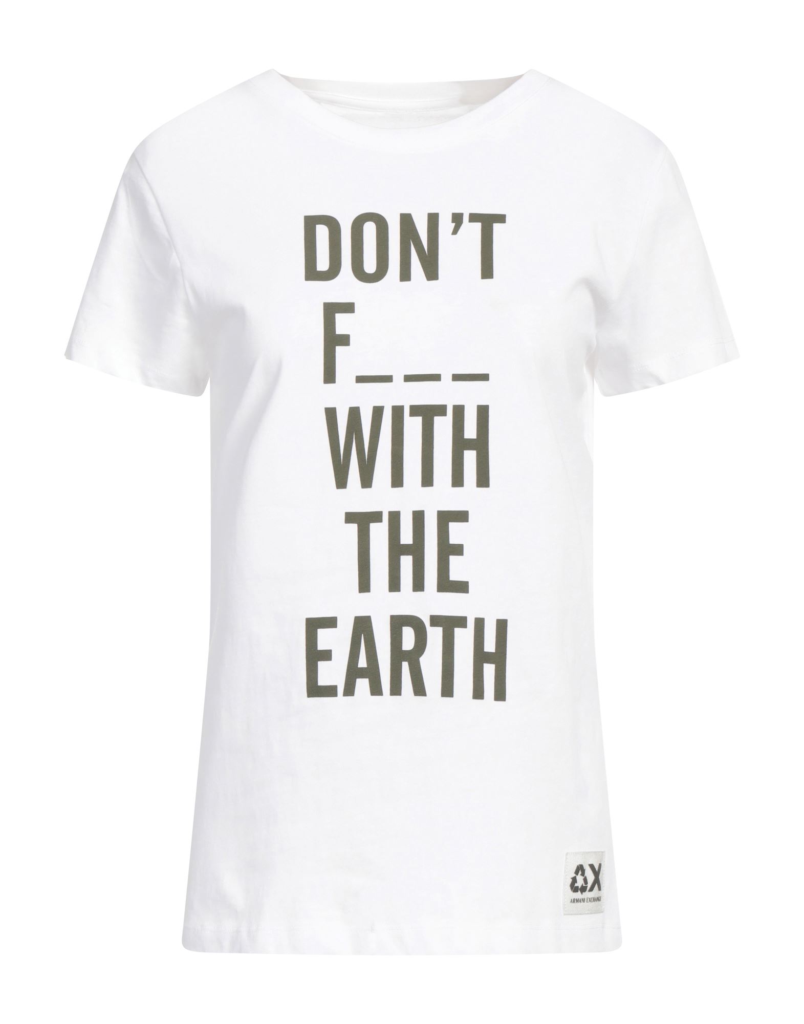 Armani Exchange Woman T-shirt Off White Size Xl Cotton