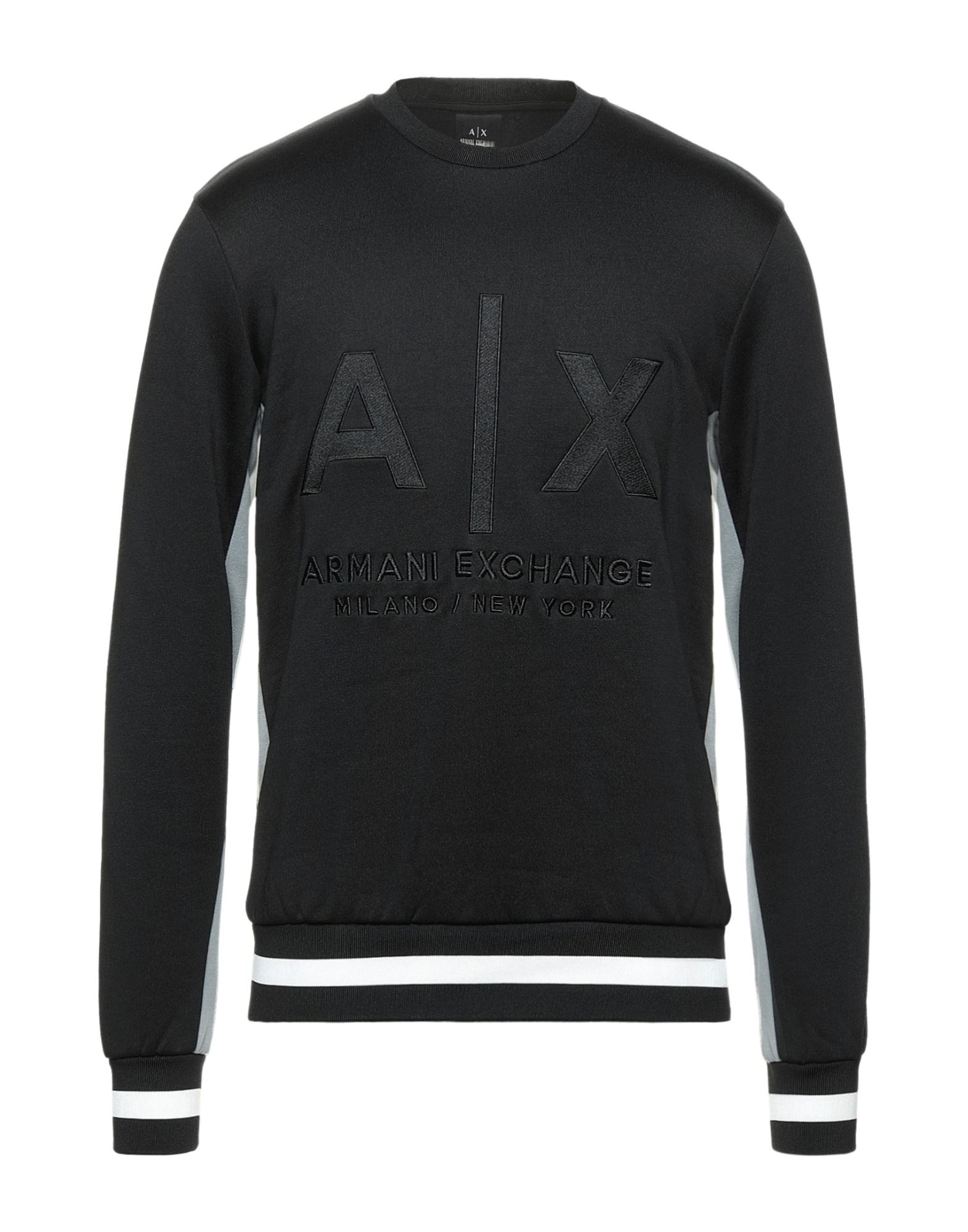 《セール開催中》ARMANI EXCHANGE メンズ スウェットシャツ ブラック XS ナイロン 56% / コットン 44% / ポリエステル / ポリウレタン