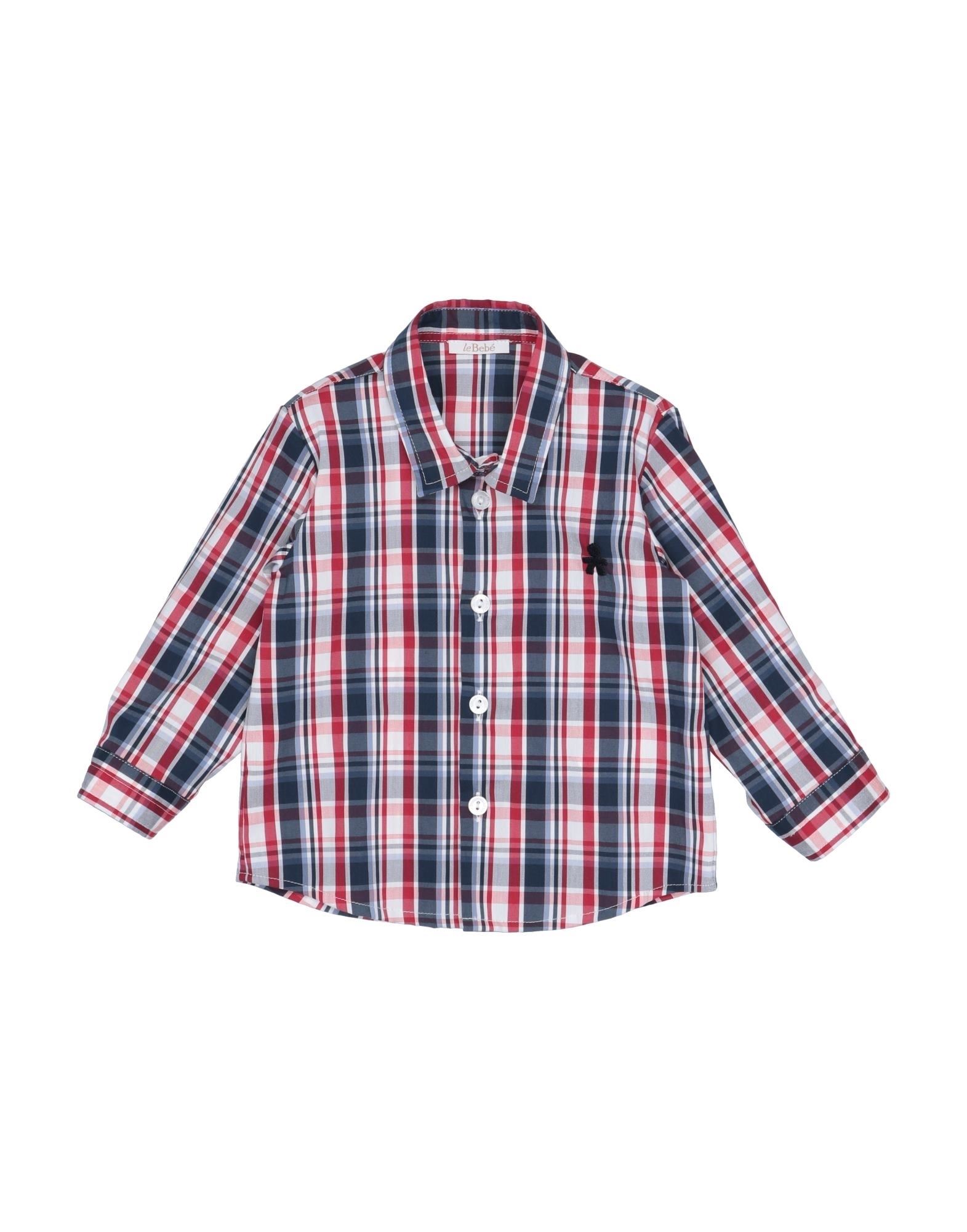 ＜YOOX＞ ★36%OFF！LE BEB? ボーイズ 0-24 ヶ月 シャツ ダークブルー 6 コットン 72% / ナイロン 25% / ポリウレタン 3%画像