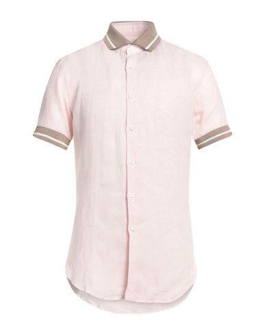 Pal Zileri Man Shirt Pink Size 16 Linen