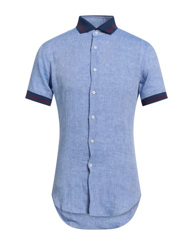 Man Shirt Blue Size S Cotton