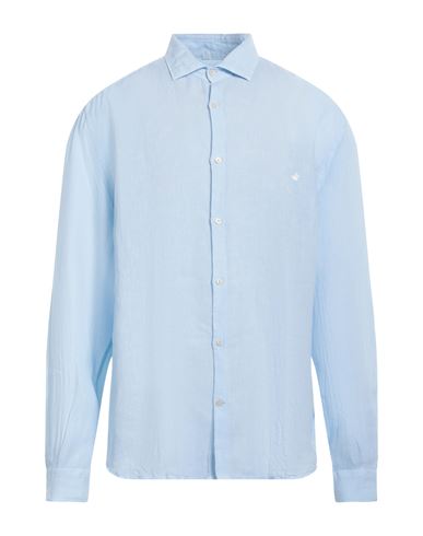 Shop Brooksfield Man Shirt Sky Blue Size 17 ¾ Linen